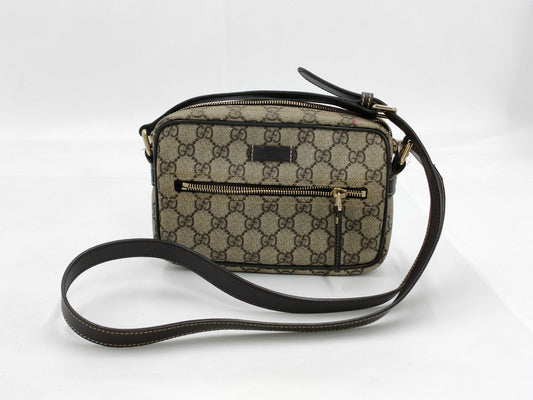 GUCCI GG Supreme Shoulder Bag Brown 201447
