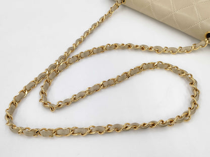 CHANEL Matelasse Chain Bag Beige Shoulder Bag