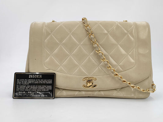 CHANEL Matelasse Chain Bag Beige Shoulder Bag