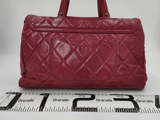 CHANEL Boy Chanel Matelasse 2-Way Bag Red Shoulder Bag