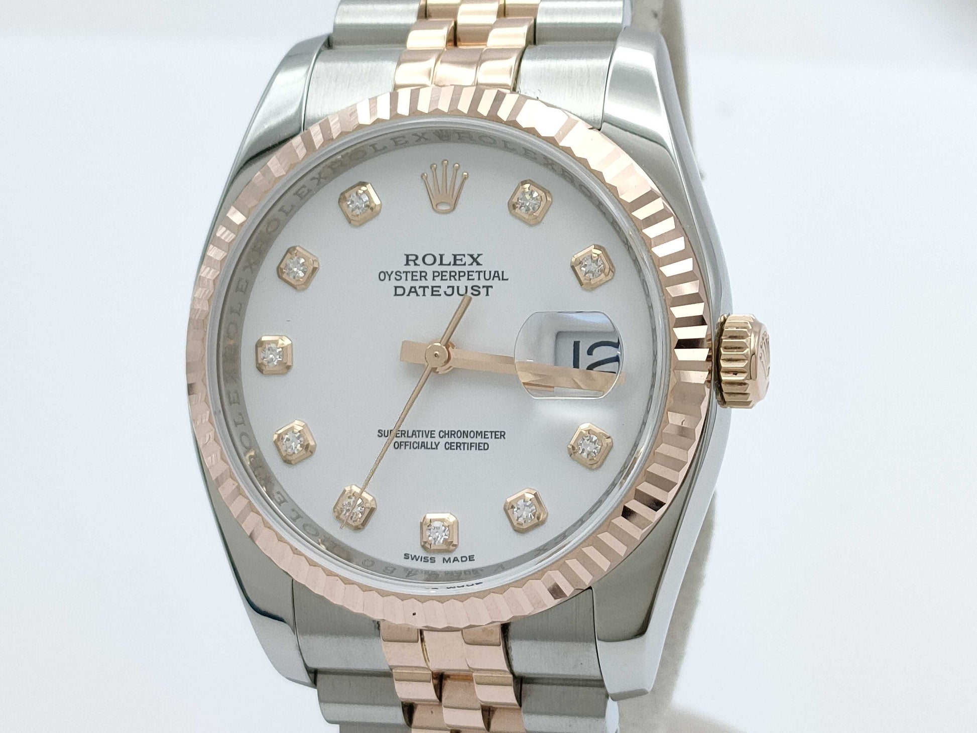 ROLEX 116231G V386480 White Dial Men's Watch