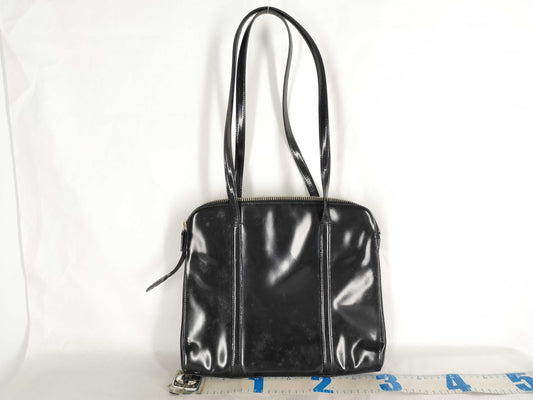PRADA Prada Patent Leather Handbag Black Handbag