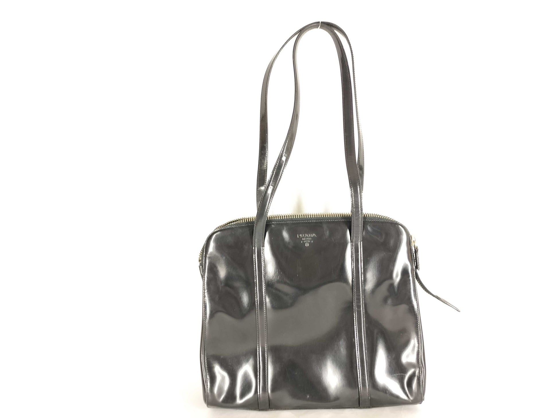 PRADA Prada Patent Leather Handbag Black Handbag