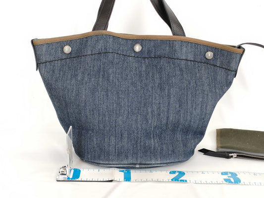 PRADA Kanapa Denim Tote Bag Navy 1BG244 Tote Bag