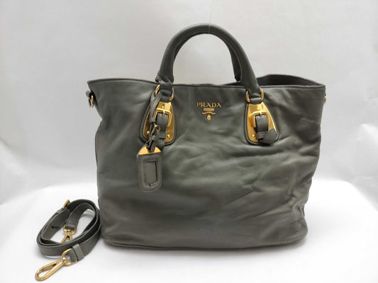 PRADA ID-Prada Vitello Phenix Leather 2 Way Tote Bag