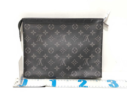 LOUIS VUITTON Monogram ID-Louis Vuitton Monogram Eclipse Pochette Voyage M61692 Black Second Bag