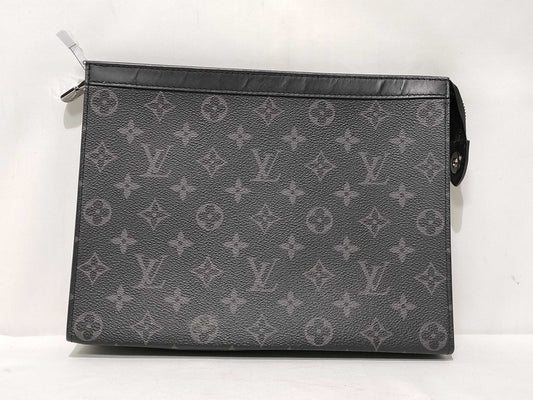 LOUIS VUITTON Monogram ID-Louis Vuitton Monogram Eclipse Pochette Voyage M61692 Black Second Bag