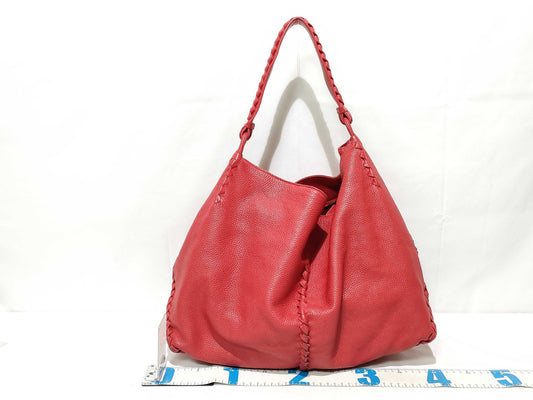 BOTTEGA VENETA Intrecciato Bottega Veneta Cervo Intrecciato Leather Tote Bag Red Tote Bag