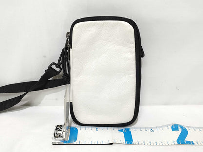 BALENCIAGA Explorer Leather Shoulder Bag White x Black 593329 Shoulder Bag