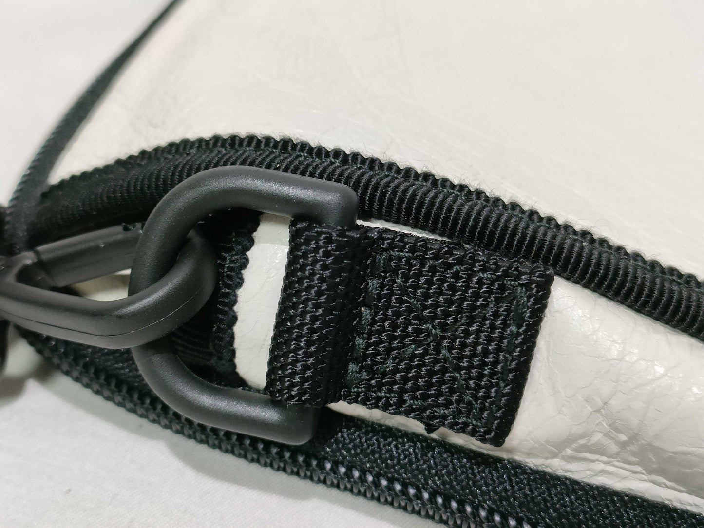 BALENCIAGA Explorer Leather Shoulder Bag White x Black 593329 Shoulder Bag