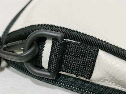 BALENCIAGA Explorer Leather Shoulder Bag White x Black 593329 Shoulder Bag