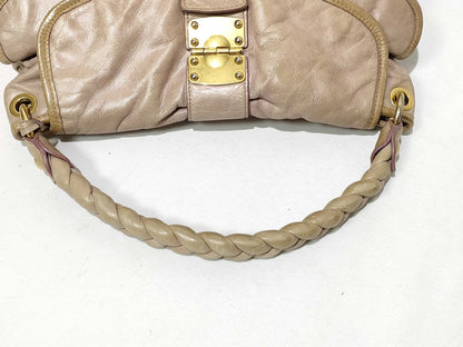 miu miu SG-Miu Miu Leather 2way Shoulder Bag Pink Shoulder Bag