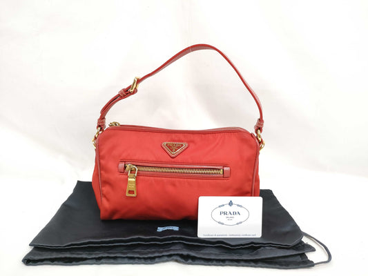 PRADA Nylon SG-Prada Saffiano x test Shoulder bag Red BN1834 Handbag