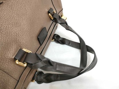 LOEWE SG-Loewe Fusta 31 Leather 2-Way Handbag Brown Handbag
