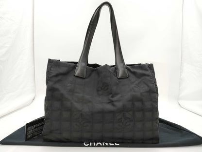 CHANEL New Travel Line Nylon Tote Bag, Black with Gold Hardware, 8888629
