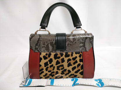 miu miu miu leather x harako 2-way handbag black 5BA133 handbag