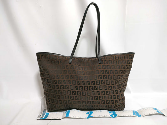 FENDI Zucca Fendi Zucca Canvas x Leather Tote Bag Brown Tote Bag