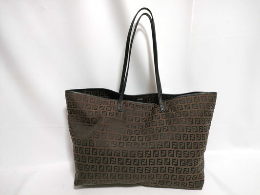 FENDI Zucca Fendi Zucca Canvas x Leather Tote Bag Brown Tote Bag