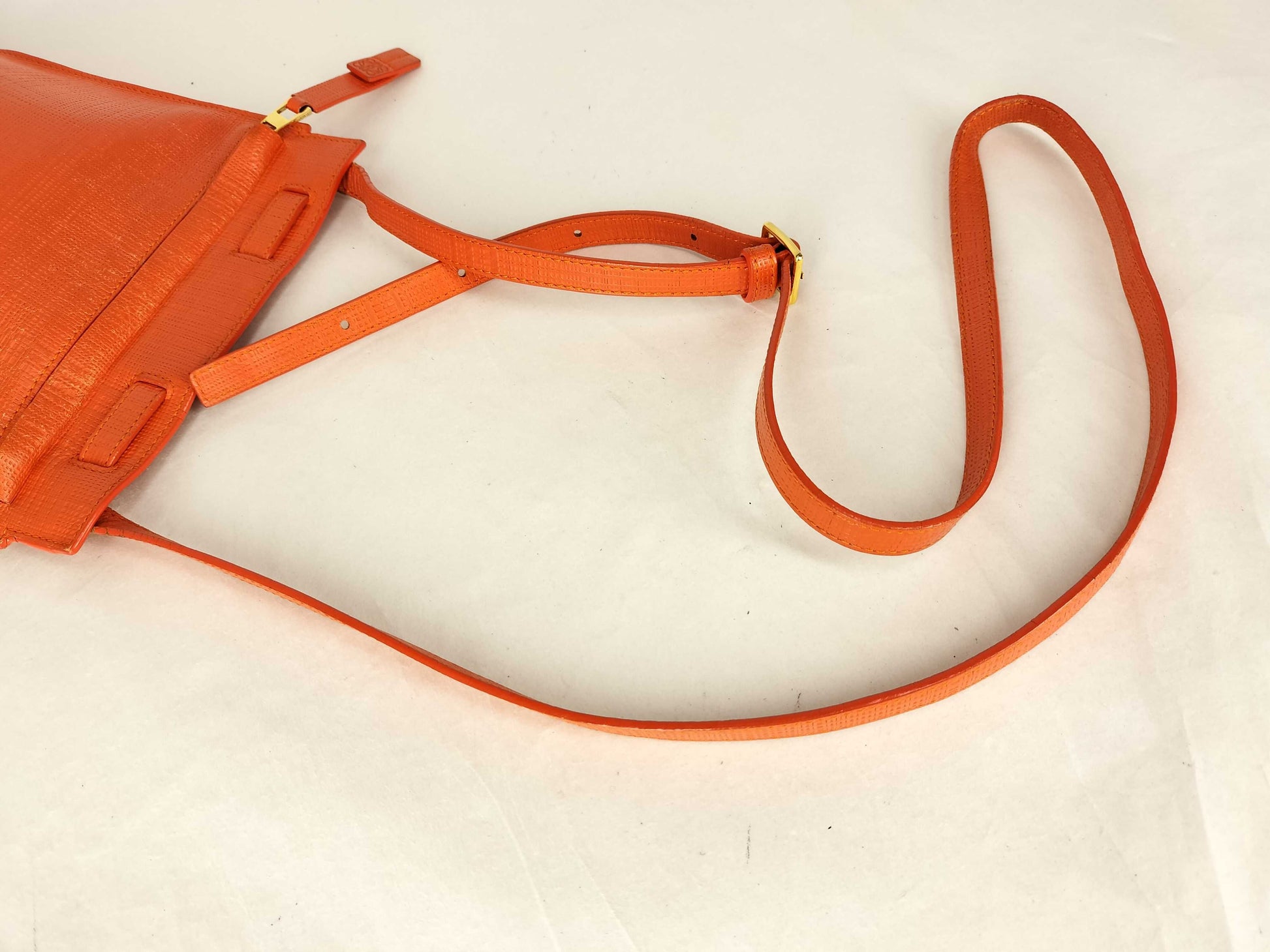LOEWE T-Pouch Leather Shoulder Bag Orange Shoulder Bag
