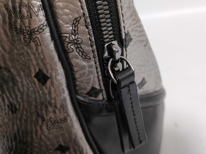 MCM SG-MCM Leather Backpack Grey Rucksack