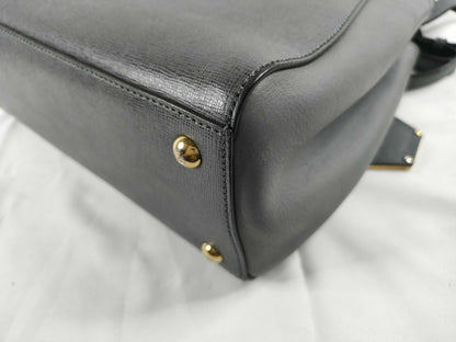 FENDI Petit Toujour Leather 2-Way Handbag Grey 8BH253 Initials Topo