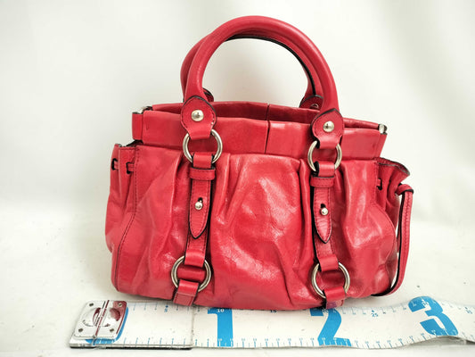 miu miu SG-Miu Miu Leather Shoulder Bag Red handbag