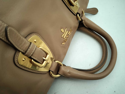 PRADA SG-Prada Leather 2 Way Handbag Brown BN1903 Handbag