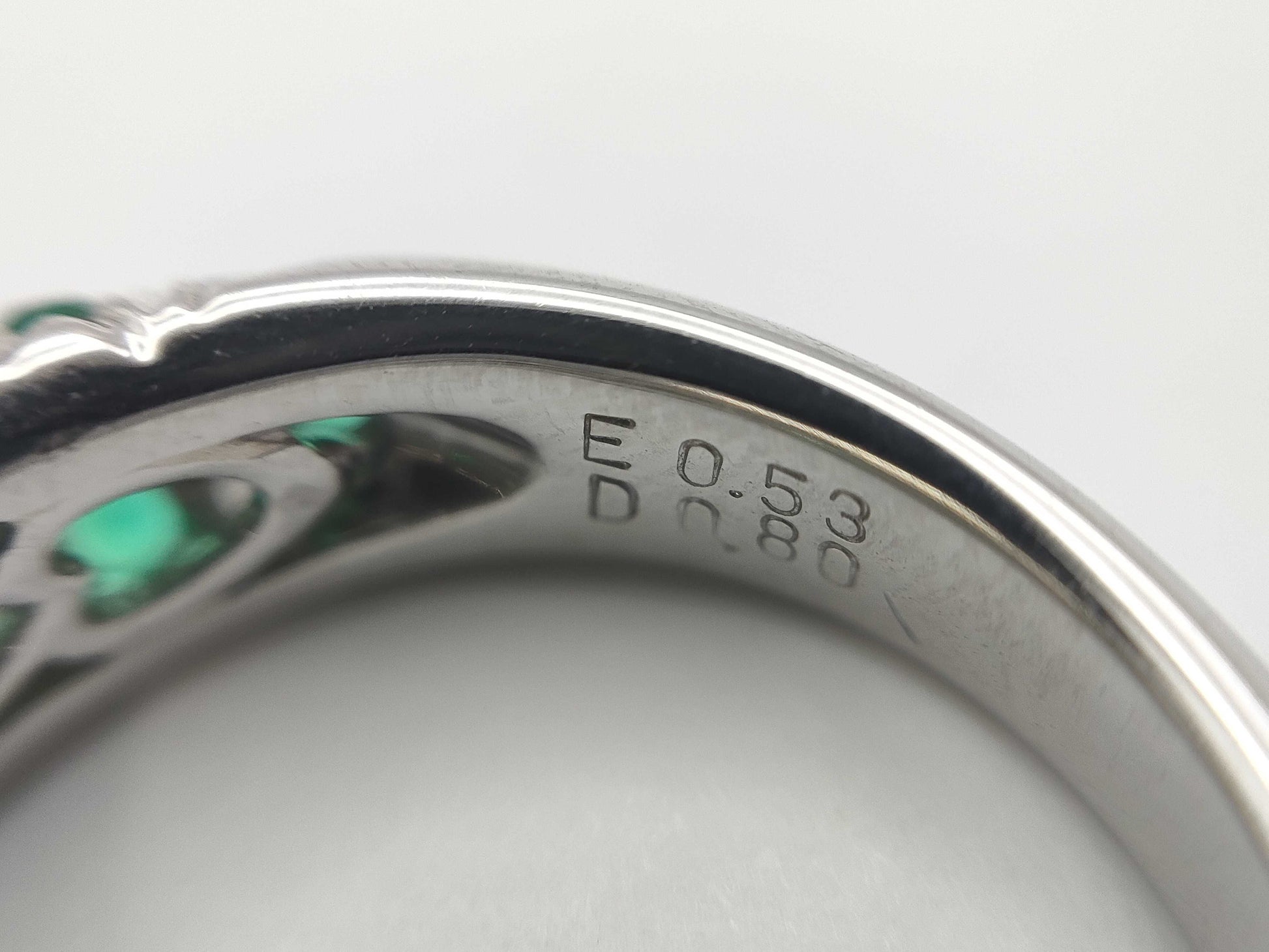 E0.53ct D0.80ct Pt900 9.7g Ring 