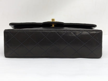 CHANEL Lambskin W Flap 23 Black Shoulder Bag