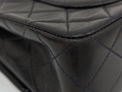 CHANEL Lambskin W Flap 23 Black Shoulder Bag