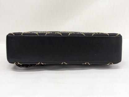 CHANEL Wild Stitch Chain Shoulder Black Shoulder Bag