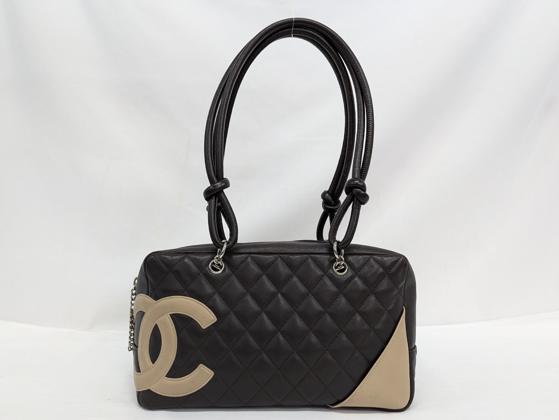CHANEL Cambon Boring Brown Handbag