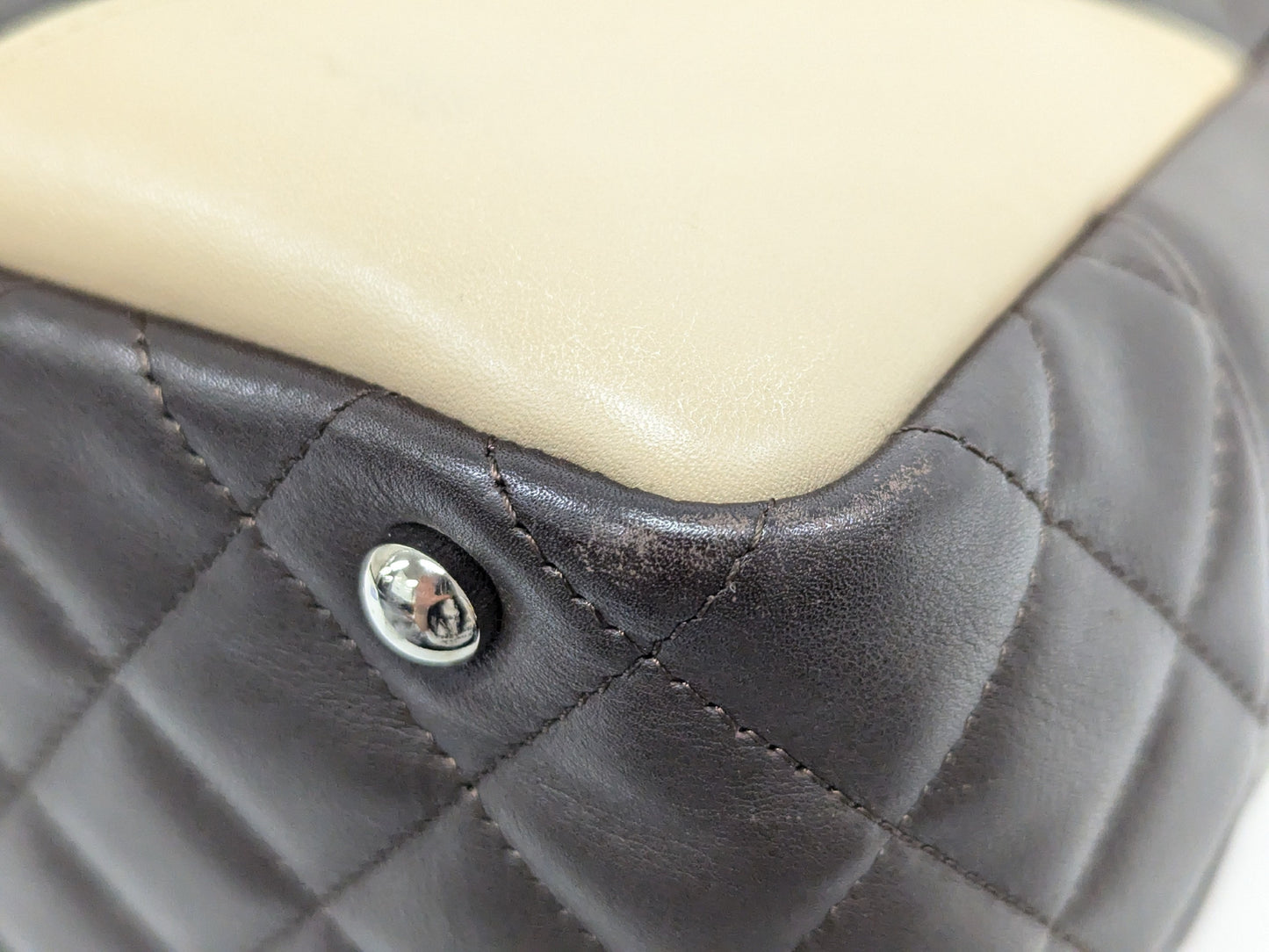 CHANEL Cambon Boring Brown Handbag