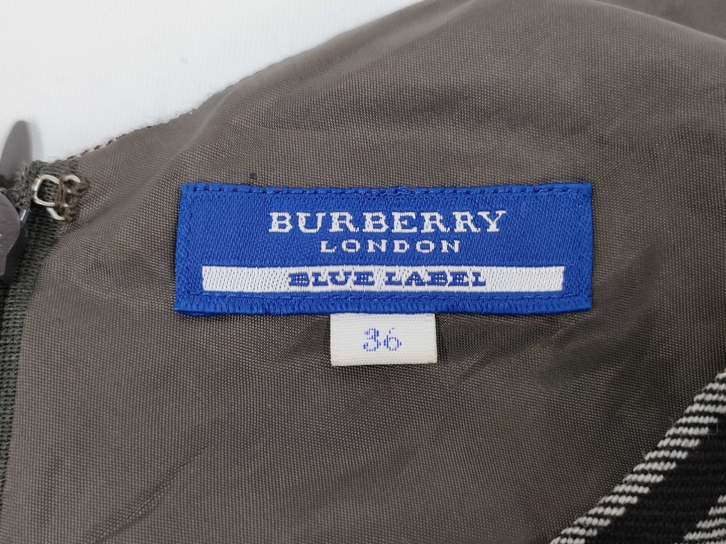 BURBERRY Blue Label Mini Dress, Ruffle Check, Pink, Wool, Size 36, BURBERRY BLUE LABEL Dress
