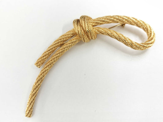 Dior Christian Dior Brooch Gold Ribbon Motif Christian Dior Brooch