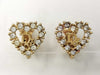 Dior Christian Dior Heart Rhinestone Earrings with CD Logo