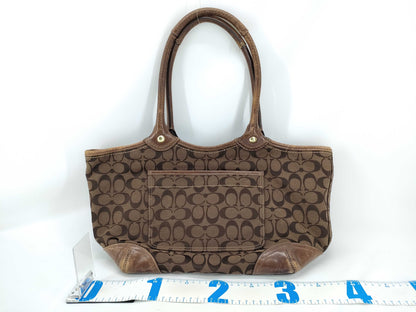 COACH Signature Coach Shoulder Bag Signature 3-Point Summary Brown Beige Shoulder Bag