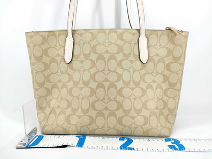 COACH Signature Coach Shoulder Bag Signature Beige Tote Bag