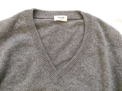 CELINE 100% Cashmere Sarkey Carriage Embroidery CELINE Current Eddie Knitted Cashmere Tops
