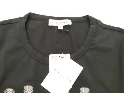 CELINE CELINE T-Shirt Robot Stone Lame New Unused Tagged T-Shirt with Bag