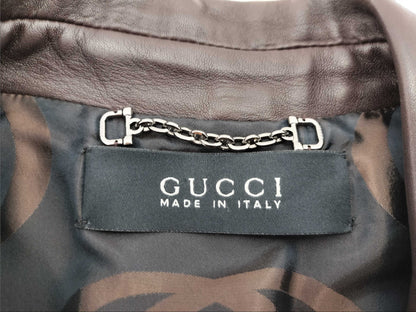 GUCCI Gucci GG Pattern Hose Bit Hardware Leather Jacket Lam Leather Jacket