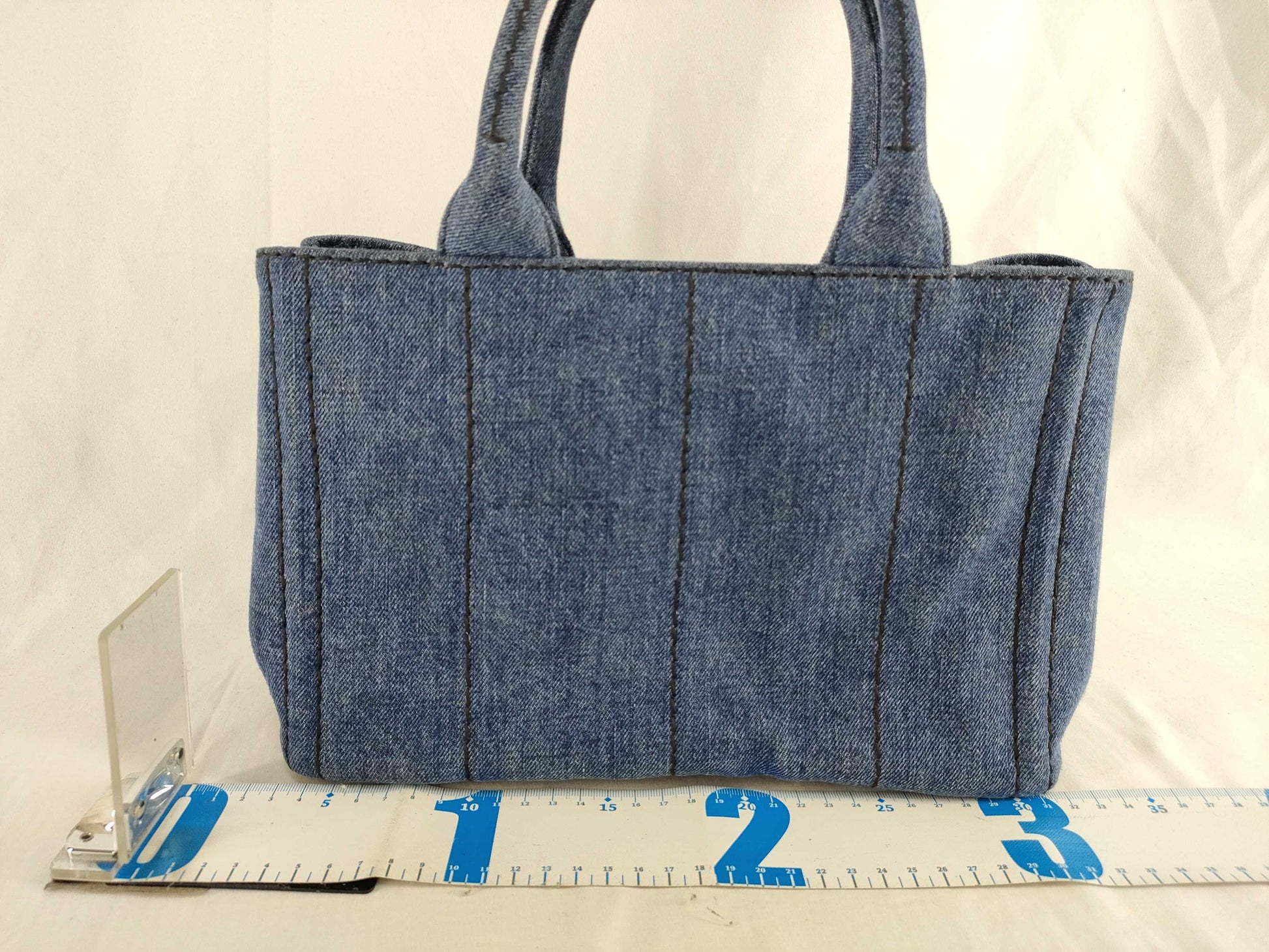 PRADA Unused Prada Denim Triangle Logo Canapa 2-Way Bag Handbag