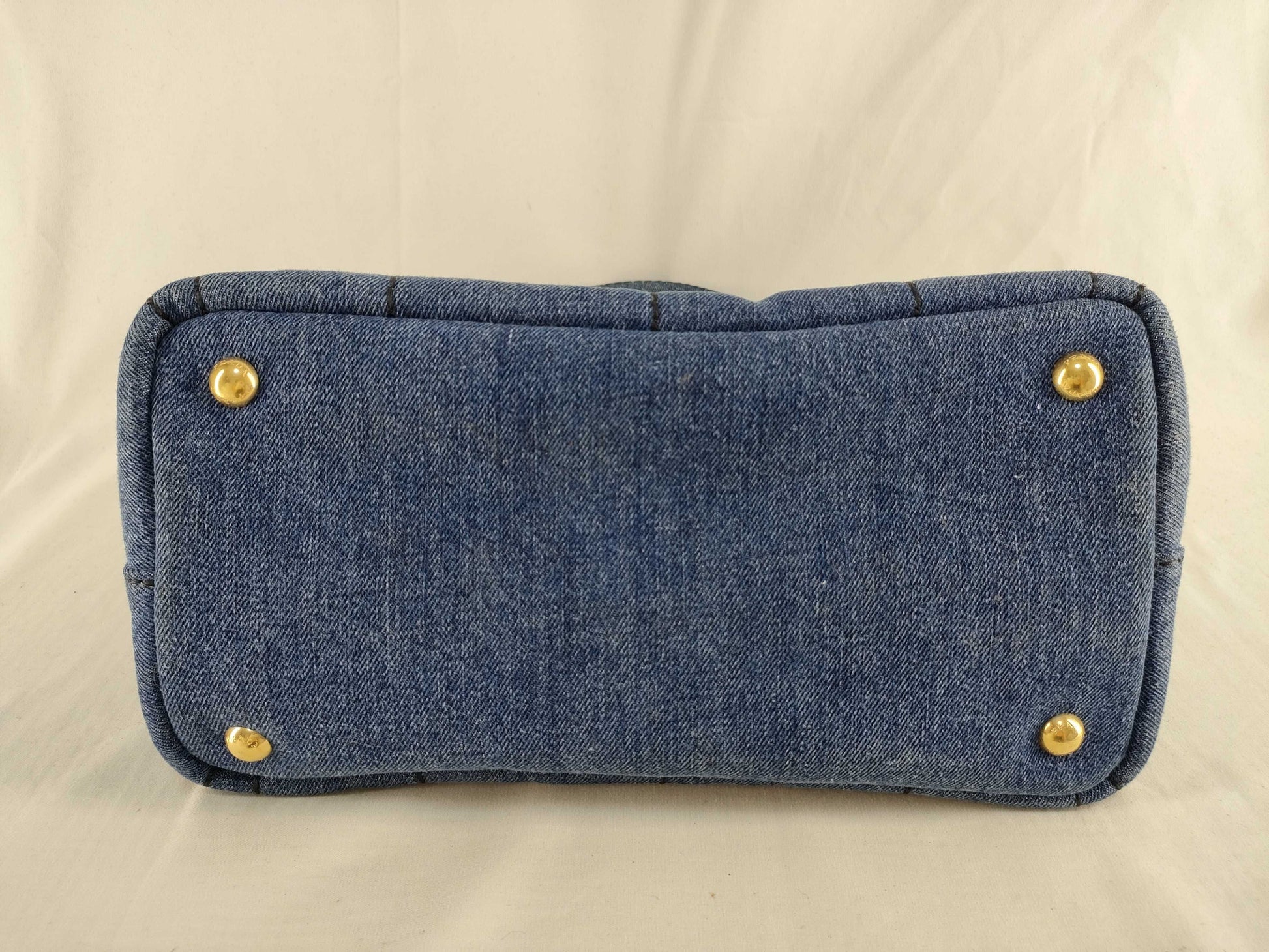 PRADA Unused Prada Denim Triangle Logo Canapa 2-Way Bag Handbag