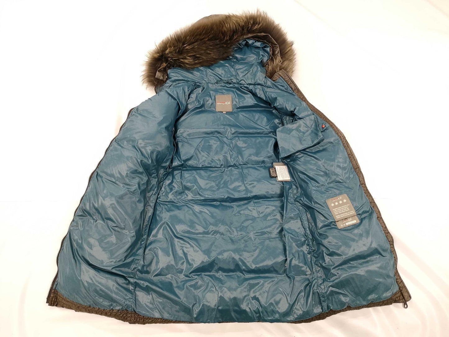 DUVETICA kappa raccoon fur down coat, size 38