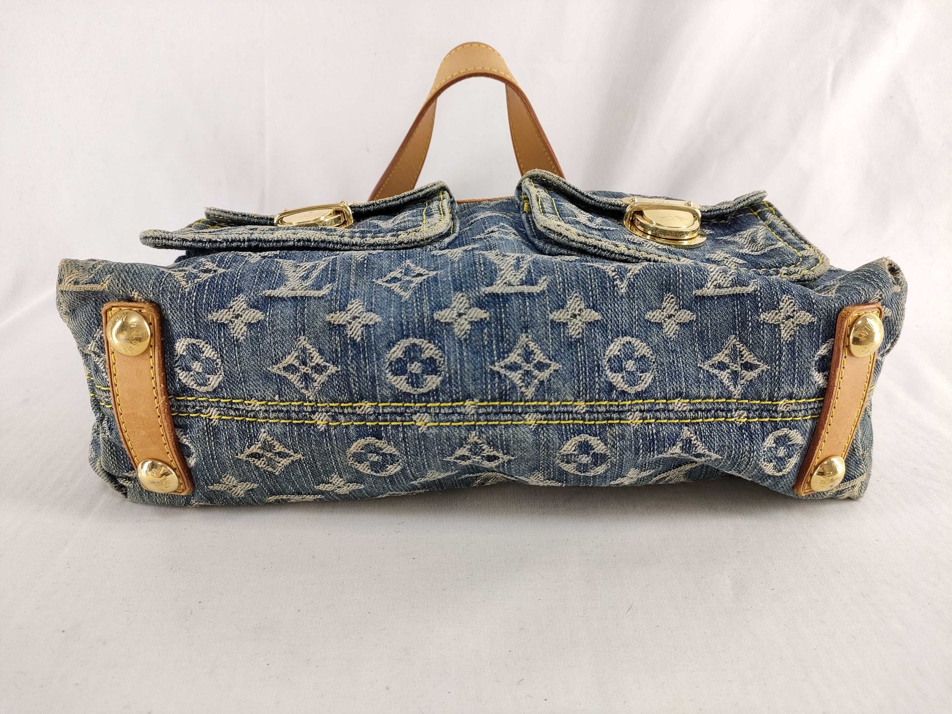 LOUIS VUITTON Monogram Denim LOUIS VUITTON M95049 Monogram Denim Buggy PM 2Way Bag Handbag