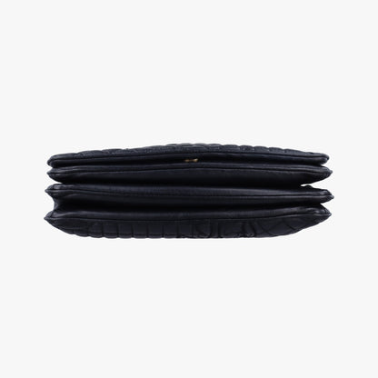 VERSACE Vanitas Quilted Baroque Black Leather Shoulder Bag