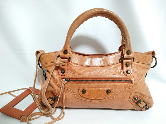 BALENCIAGA The First BALENCIAGA 2way Handbag Tote Bag Shoulder Bag Leather The City First THE CITY Classic Handbag