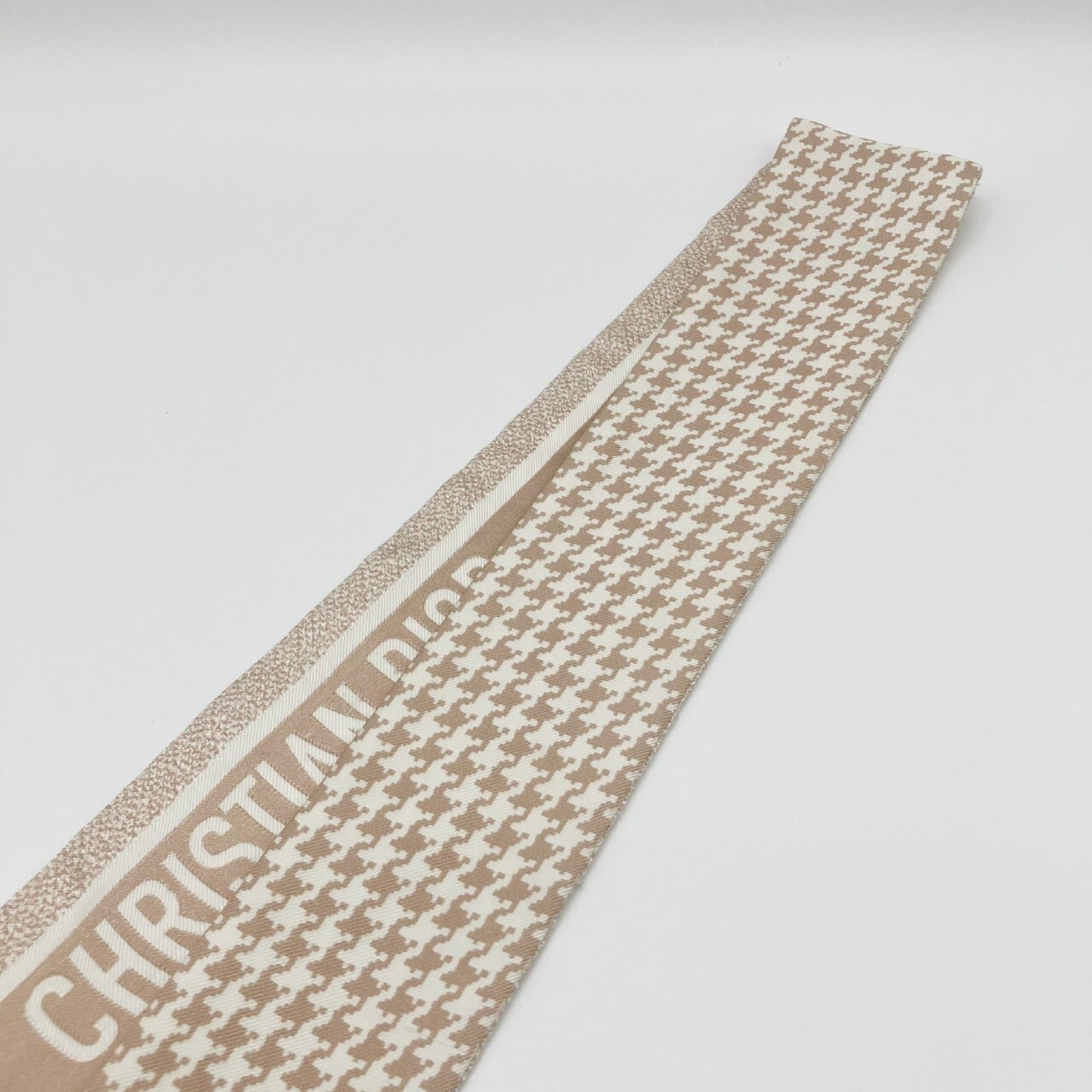 Dior Mitzah Silk Scarf, Houndstooth Pattern, Pink Beige Other Accessories
