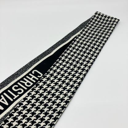 Dior Mitzah Silk Scarf, Houndstooth Pattern, Black Other Accessories