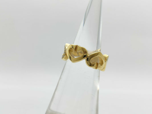 Cartier C Heart #47 Diamond YG 750 7.1g Ring 